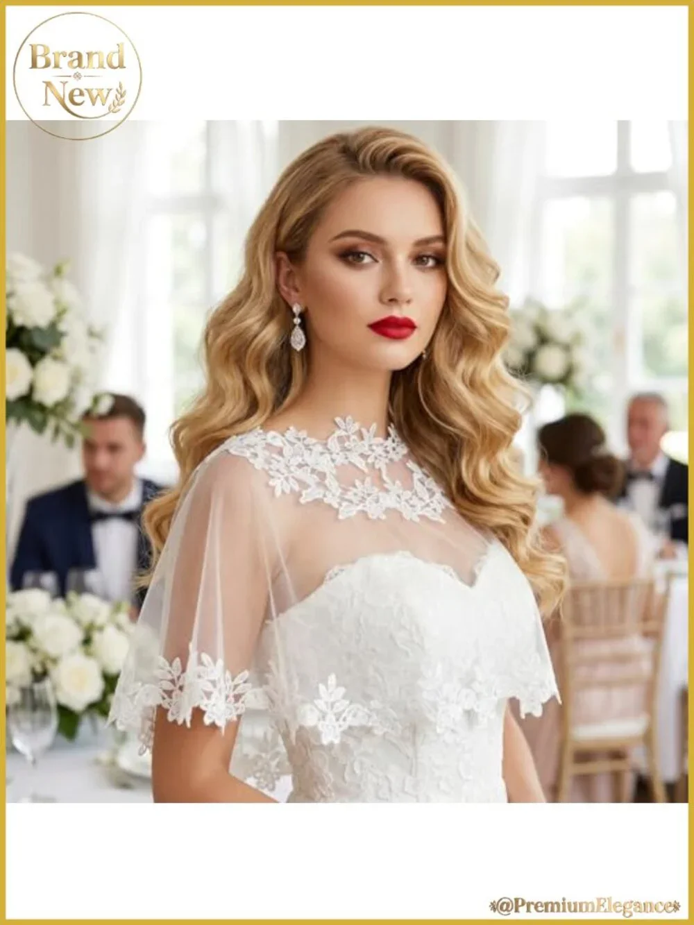 Lace Shawl Wrap Women Evening Dress Wedding Bridal Cape Sheer Tulle